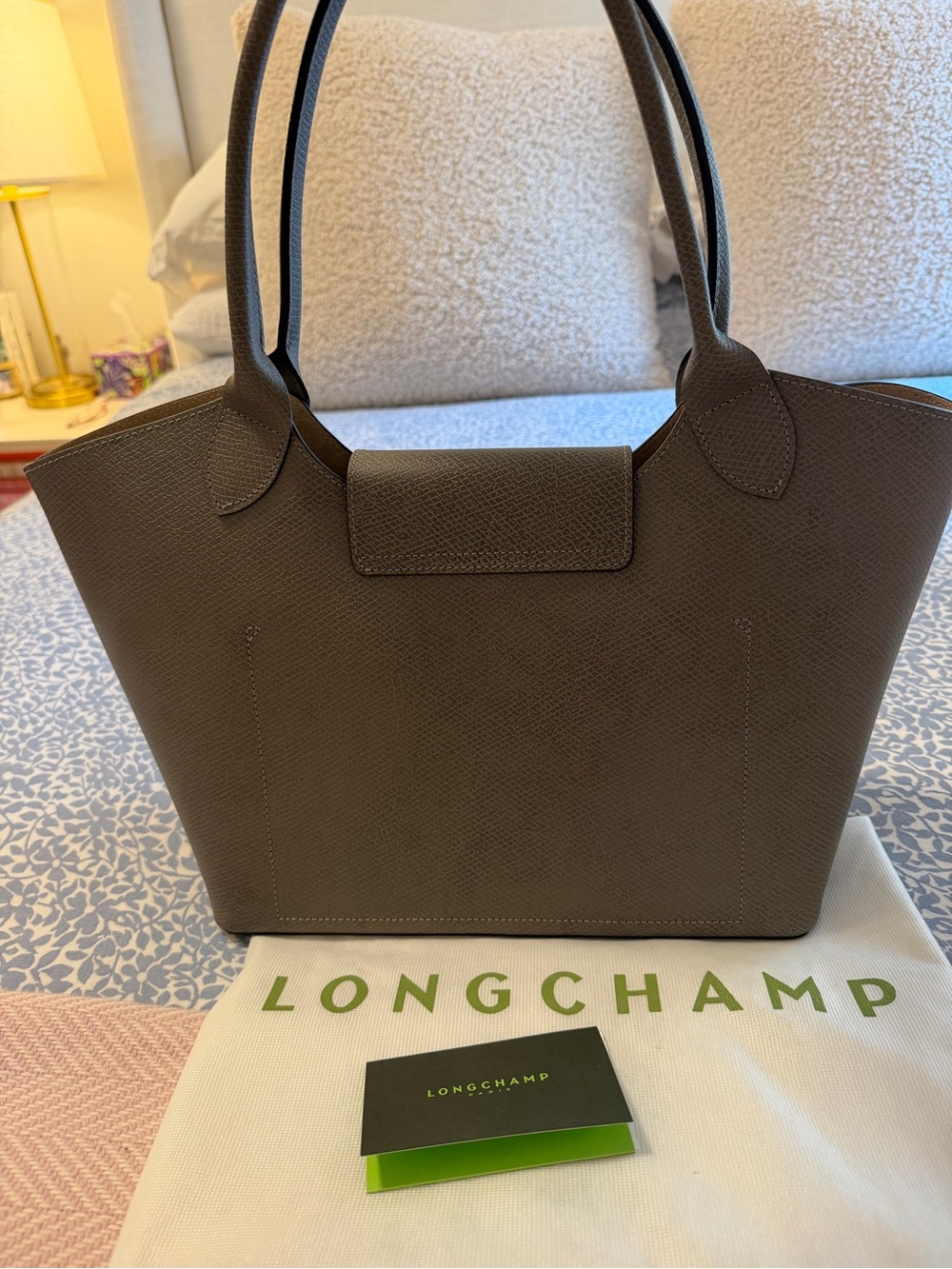 NWT LONGCHAMP ÉPURE L SHOULDER BAG - TURTLEDOVE 100% LEATHER - Picture 11 of 13